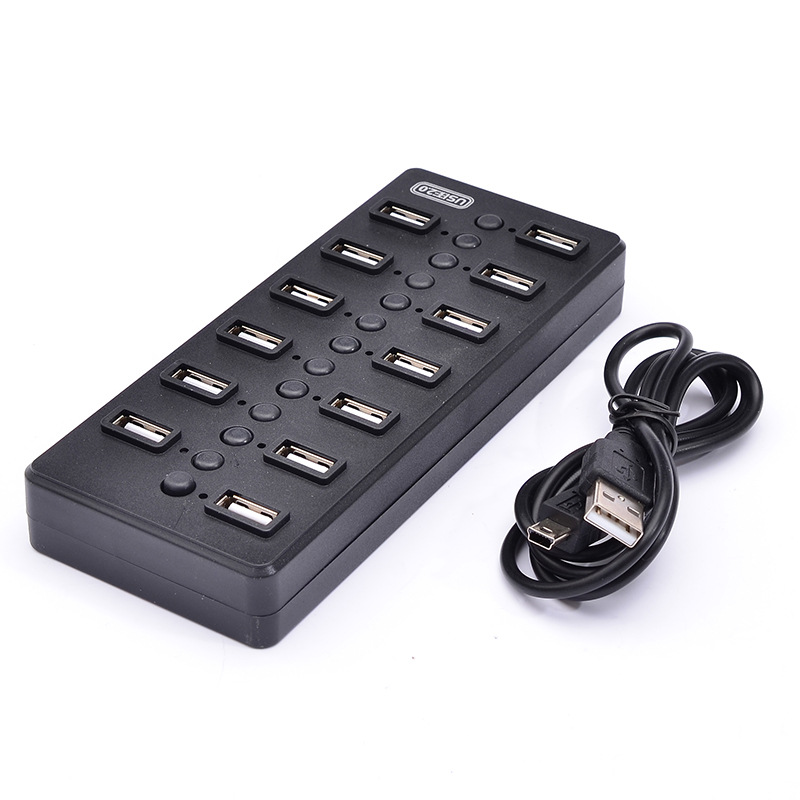 工廠直銷(xiāo)13口USB2.0集線器 帶獨(dú)立開(kāi)關(guān)與拓展功能，支持Logo定制